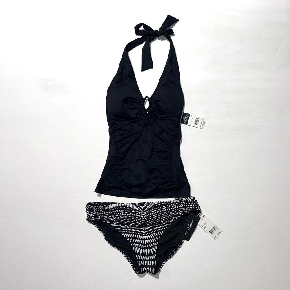 NWT Ralph Lauren & Kenneth Cole Tankini Set Black & White